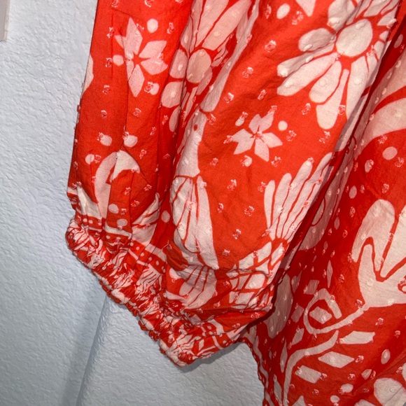 Farm Rio neon Jungle Floral Orange Blouse - Picture 3 of 7